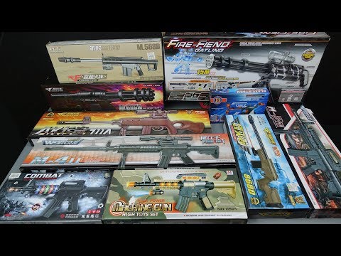 Box of Toy Guns - realistické hračky pušky Vojenské zbraně Hračky