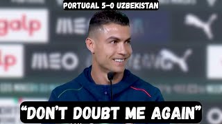 Cristiano Ronaldo BLASTS his HATERS - Post Match Interview - Portugal 5-0 Uzbekistan