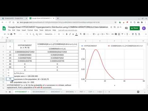 Google Sheets HYPGEOMDIST
