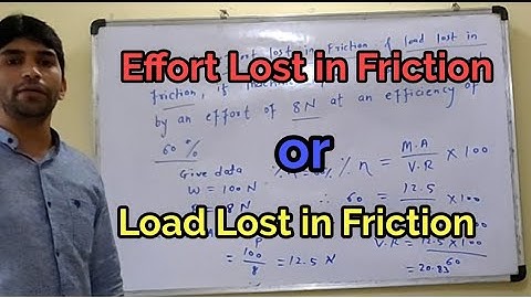 How to calculate effort lost in friction & Load lost in friction | simple mechanics