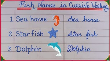 10 Fish Names in English | Fish Names in Cursive Writing | Cursive Handwriting | Fish Names Writing🐠