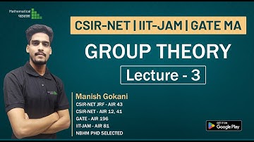 GROUP THEORY L 3 | CSIR NET  DEC 2023 | IIT-JAM 2024 | GATE MA 2024