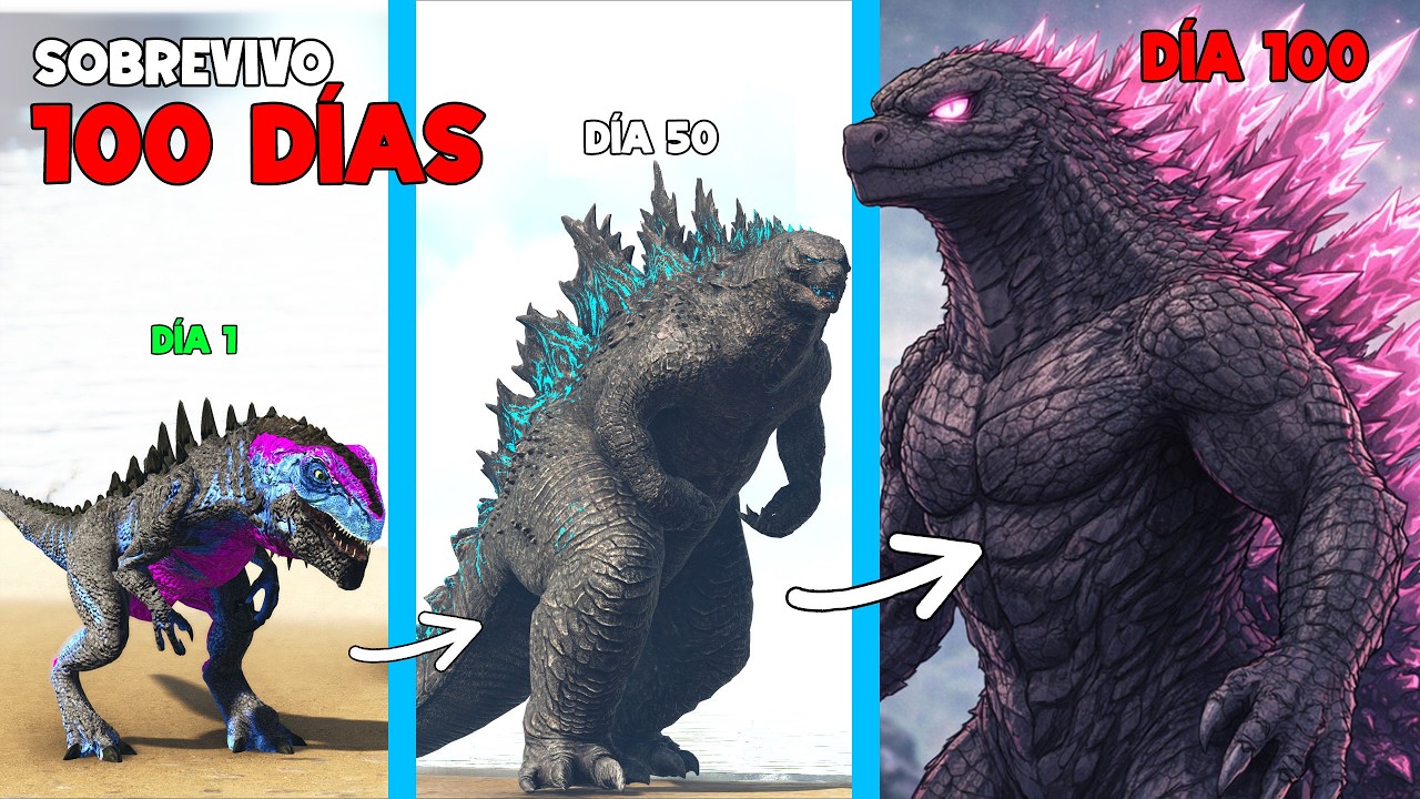 SOBREVIVÍ 100 DÍAS como GODZILLA ROSA EVOLUCIONADO en ARK Soy un Dinosaurio
