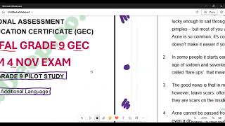 English Fal Grade 9 Gec Term 4 November 2023