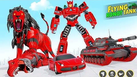 Robot Transform Game: Army Tank Lion Robot Car Games | Android iOS Gameplay