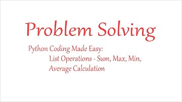 Python Coding Made Easy: List Operations - Sum, Max, Min, Average Calculation