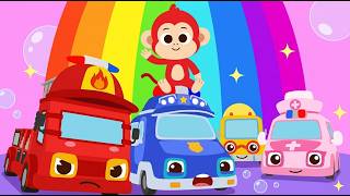 Learn Colors with Little Cars | Nursery Rhymes & Kids Songs | Monkey Junior Play & Learn