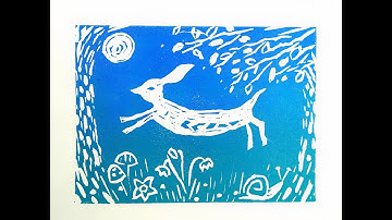Linocut & Printmaking Tutorial - Midnight Garden Part 2 - Cutting the Hare