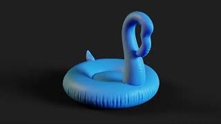 3D Printable Flamingo Pool Toy Model Turntable