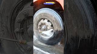 Satisfying ASMR: Extreme Close-Up Pressure Washing of a Mud-Caked Truck Wheel #asmrcleaning #shorts