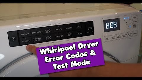 Whirlpool Front Load Dryer - How to Find Error Codes and Service Test Modes