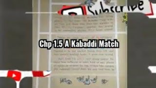 Chp 1.5 A Kabaddi Match || English subject 6th std || Maharashtra Board