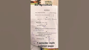 Bsc agriculture 1 semester question paper/agriculture math 1 semester