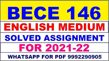 BECE 146 Solved Assignment 2021-22 in ENGLISH | BECE 146 Solved Assignment 2021-22 | BECE 146 2022