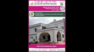 AS SALAM ISLAMIC COLLEGE | INAMKULATHUR | TRICHY |2022-2023 ADMISSIONS OPEN