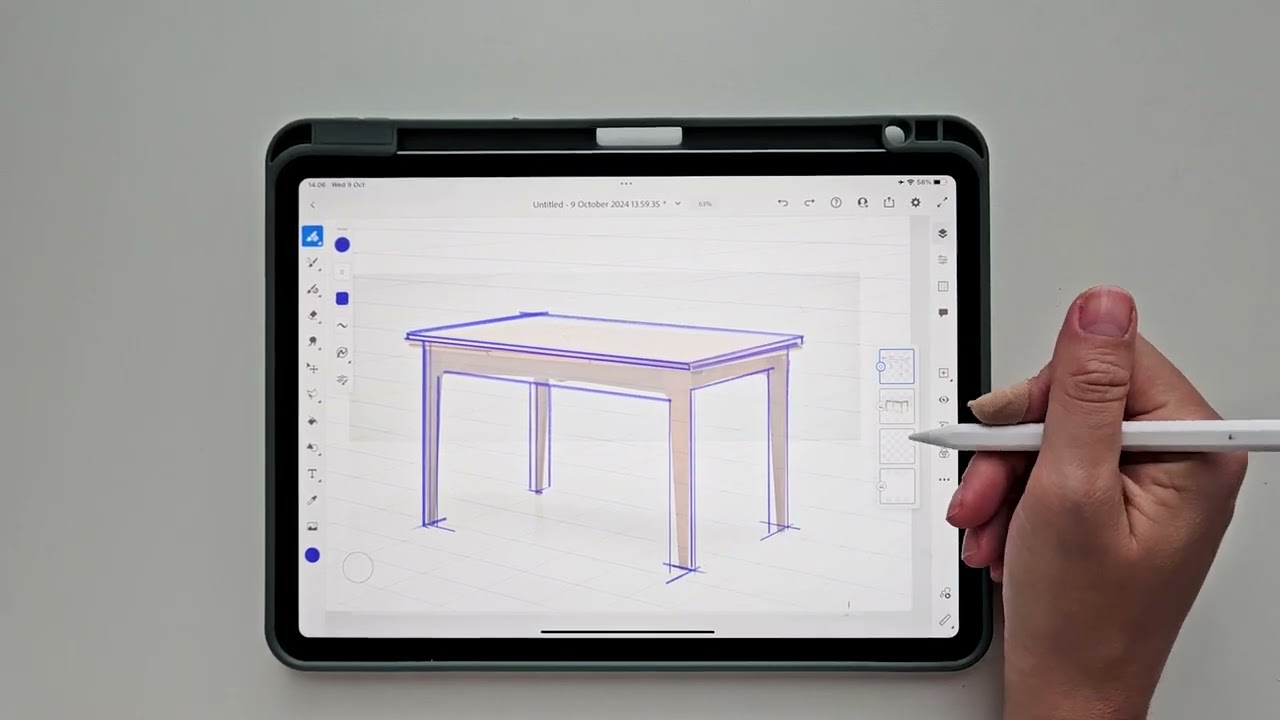 Adobe Fresco ile Tek ve Çift Kaçışlı Perspektif Çizimi