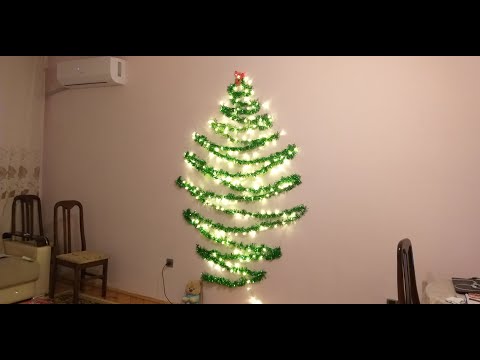 HOW TO MAKE CHRISTMAS TREE ON A WALL. YOLKA NA STENE. DUVARDA YILBASI AGACI NASIL YAPILIR