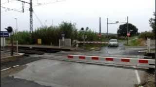 Téoz train on a railroad crossing at 160km/h