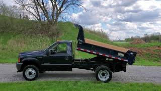 2000 FORD F450 XL 4x4 DUMP TRUCK BLUE POWERSTOKE 7.3L DIESEL  DUMP BED RAISING