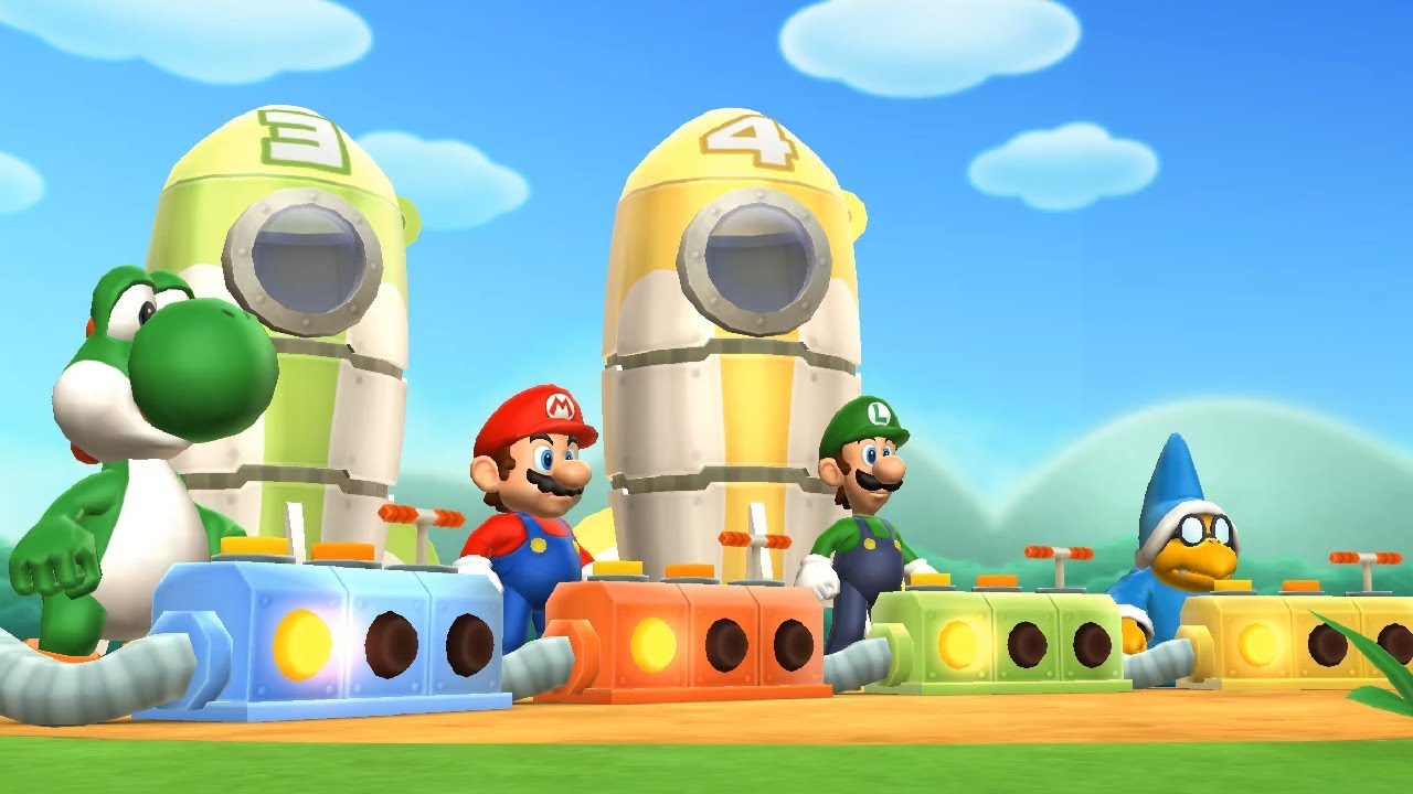 Mario Party 9 Garden Battle - Yoshi vs Mario vs Luigi vs Kamek| Cartoons Mee