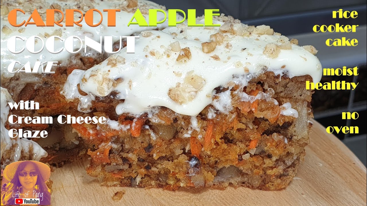 EASY RICE COOKER CAKE RECIPES Carrot Apple Coconut Cake with Cream