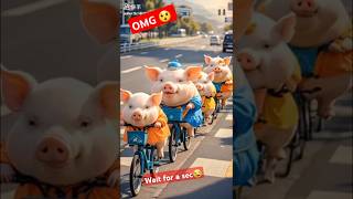Ai-Generated Pig Rides A Bike- Hilarious Animal Animation For Kids