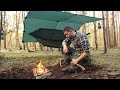 Overnight Hammock Camping in the Woods - Camp Fire, Tarp, Knife and Camp Tips