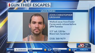 Union Parish Sheriff's Office searching for escaped inmate