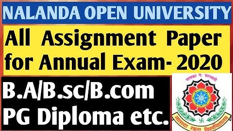 NOU All Assignment Questions Paper Announced || NOU assignment questions Paper for annual exam 2020