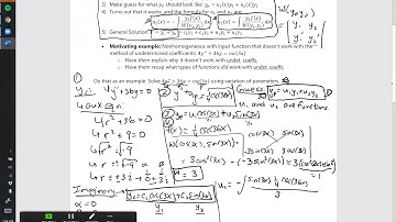 Math 240 - Differential Equations - 4.6: Variation of Parameters