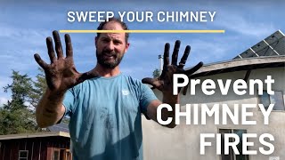 Was saving $400 worth all this mess?! Cleaning a wood stove chimney pipe with a chimney sweep