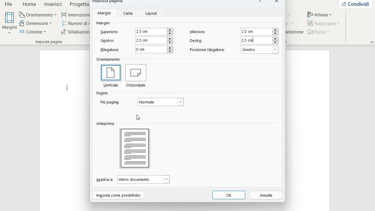 1 - Impostazione dei margini di stampa per la tesi di laurea Smile Tesi