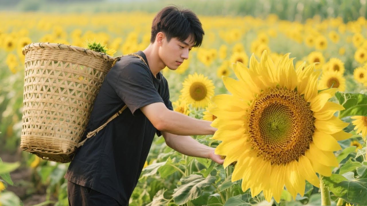 When The Sunflowers Are Ripe, Peel Them And Fry The Seeds!