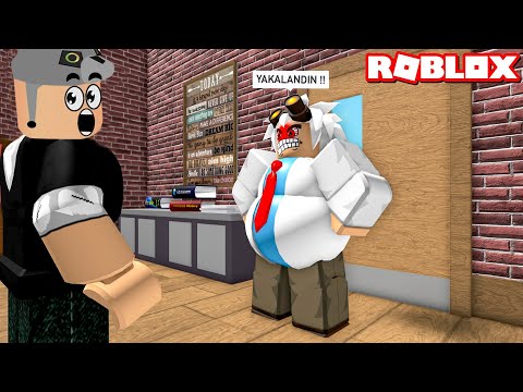 Müdür Beni Yakaladı!! Okuldan Kaçış - Panda ile Roblox Escape School Obby