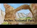 Painting arches national park in watercolor tutorial watercolour utah red rock