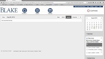 Accessing Assignments via the Canvas Calendar Agenda View