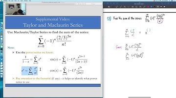 Supplemental Video: Taylor Series (Ex. 3) - find the sum of a series using power series that we know