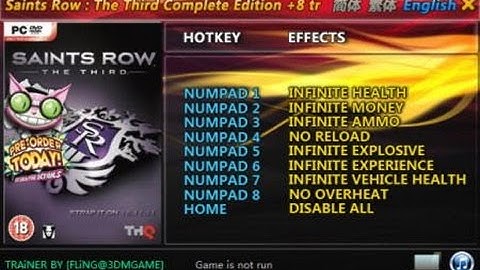 Best Trainer/Cheat for Saints Row: The Third