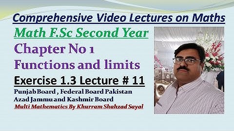 Limit of Trigonometric Functions, Math FSC Part 2, Ch 1 Ex 1.3 Lec 11