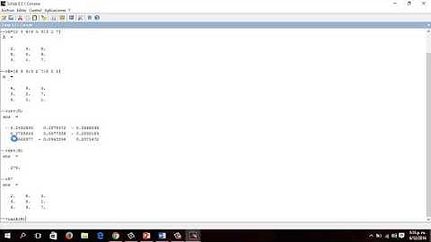 Operaciones con matrices usando comandos en Scilab y GeoGebra