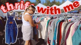 come thrift with me at the BIGGEST flea market in LA! (rose bowl) + tryon haul