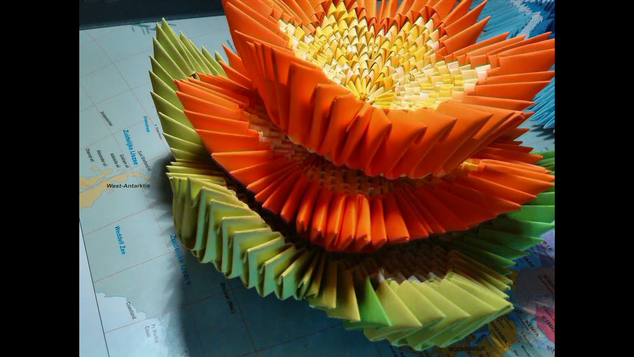 how to make a 3d origami lotus flower YouTube