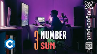 AlgoExpert || Three number sum || Brute force (nested loop) || Two pointers method [C++ solution]