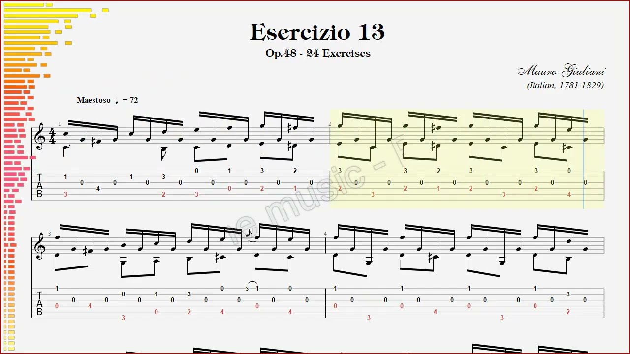 Giuliani, Op.48 Exercise 13 (Maestoso),  guitar