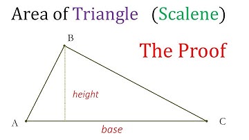 Proof of Area of Triangle (Scalene) || Area = 1/2 x Height x Base || using the area of rectangle