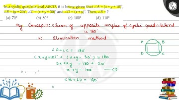 In a cyclic quadrilateral \( A B C D \), it is being given that \( ...