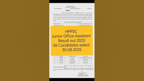 HPPSC 2025 JOA IT Final result #hppsc #hpexams #hpjobs