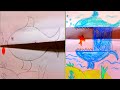 #creativity funny paper folding drawing #Fish#amala#art #youtube #simple #Drawing#viral