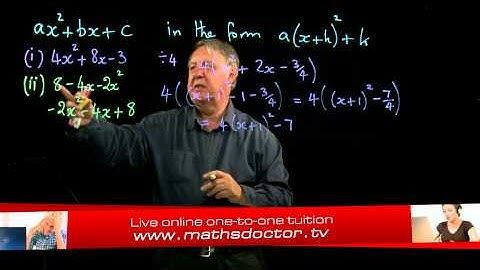 AS Core Maths 2.8 General completing the square