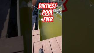 Cleaning the Dirtiest pool ever …💀 #Clean #CleanPool #DirtyPool #Wash #Addiction